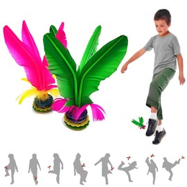 Kick Shuttlecock,Chinese Jianzi,foot Shuttlecock,Feather Football assembled,Colorful Feather Kicking Shuttlecock for Foot Exercise Sports Game，kick feather ball outdoor or indoor,2 pc (GP)