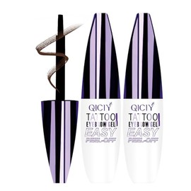 2PCS Tinta Para Cejas Permanente, Tattoo Brow Peel-Off, Tinte de Cejas Permanente, Resistente al Agua y Duradero, Crea Cejas Más Gruesas, Adecuadas Todos los Estilos-10g (#01)