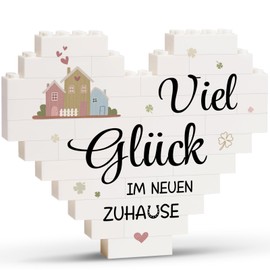 Greatabox Einweihungsgeschenk Wohnung,Geschenk Zum Einzug,Einzugsgeschenke Haus, Richtfest Geschenk zum Einzug Neues Zuhause Haus,Hauseinweihung Geschenke für Frauen,Herzförmiges Plakette Dekoration