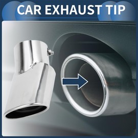 INFINAUTO Curved Slant Exhaust Tip Rear 2.9" Inlet 3.5" Outlet 6.4" Length Tailpipe for Land Rover Range Rover 02-10 Stainless Steel Silver Tone Bolt on