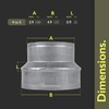 VezoWorks 5" to 4" Inch Duct Pipe Adapter - Galvanized