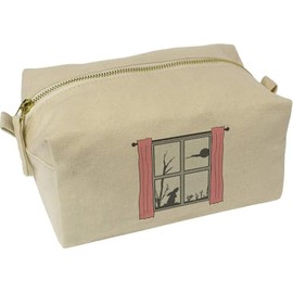 'Moon Gazing Hare Through Window' Canvas Wash Bag/Makeup Case (CS00042653)