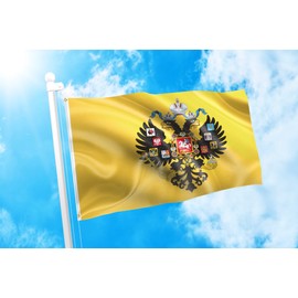 DMSE Imperial Russia WWI Royal Russian Flag 3X5 Ft Foot 100% Polyester 100D Flag UV Resistant (3' X 5' Ft Foot)