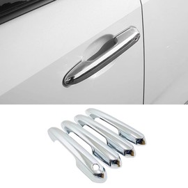 ERIDANUS Auto Accessories Fit for RAV4 2024 2023 2022 2021 2020 2019 Side Door Handle Cover Trim W/O Smart Keyhole (Chrome Silver) ABS 4 PCS