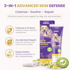 OHEAL Dog Wound Care Ointment - 3 In 1 Fast Healing Pet Skin Gel for Cuts, Itch, Hot Spots