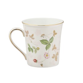 Wedgwood 1053405 Wild Strawberry Pastel Pair Mug, Pink, Green, Approx. 10.1 fl oz (300 ml), Wedding Gift