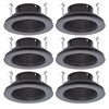 PROCURU [6-Pack] PROCURU 4inches Recessed Can Light Metal Trim with