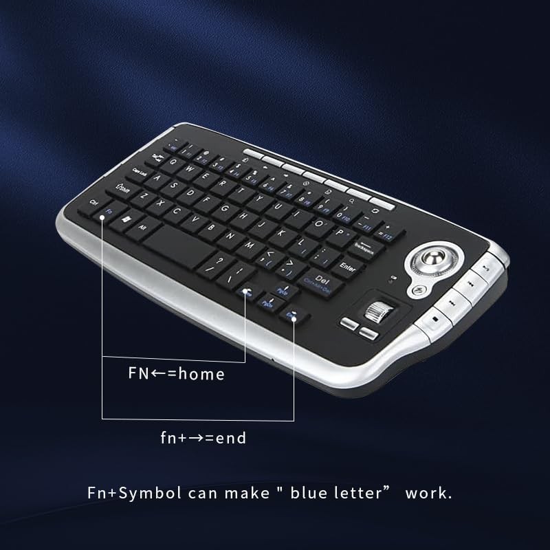 Mini Ergonomic Keyboard Trackball Air Mouse 1200dpi Function TV 2.4G