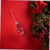 Sosoport 3pcs Red Christmas Bauble: Plastic Finial Ornaments with Long