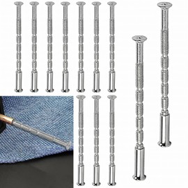 UTXN Pack of 12 M3 Door Handle Fixing Screws and Sleeves, Door Handle Through Fasteners, Universal M3 Screw Connection Screws and Sleeves, Internal Door Handle Screws for Doors (Silver)