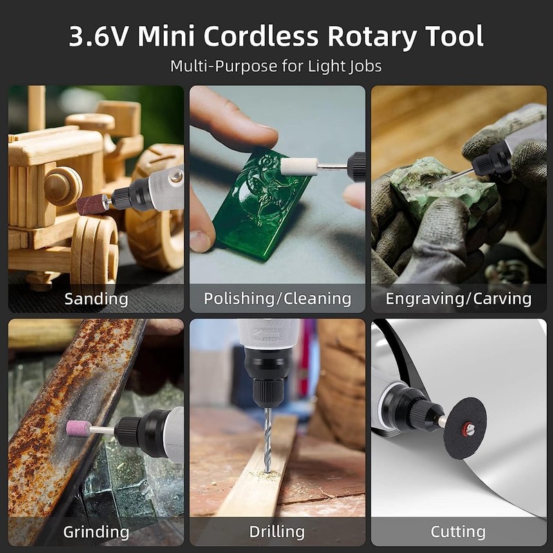 Towallmark Rotary Tool Kit, Cordless Rotary Tool 3.6V with 50