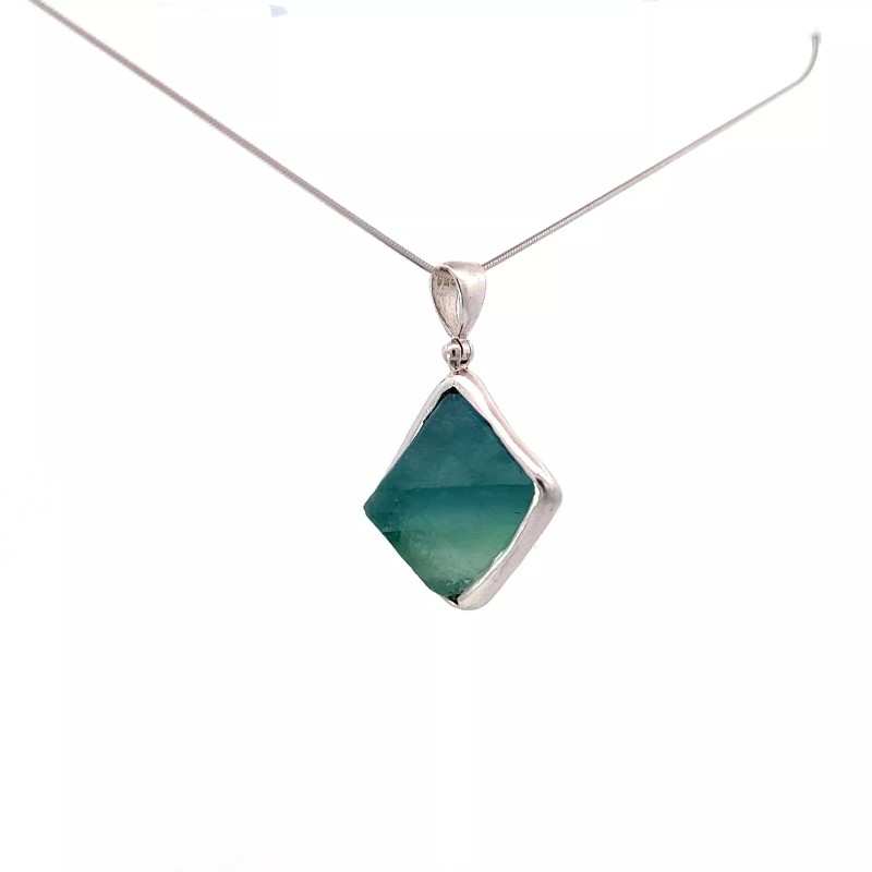 Starborn Fluorite Crystal Pendant Necklace (22")