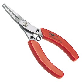 TOP Flat Nose Pliers Precision Heavy Duty Japanese Stainless Steel, Spring Loaded Long Nose Pliers Tool 4.5", Made in JAPAN