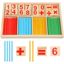 DERAYEE Montessori Maths Toy, Wooden Math Toy, Educational Math Toy for Children, Number Learning Game
