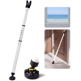 Heavy Duty Sliding Door Security Bar, Adjustable 23"-47" Security Window Stopper Jammer for Home & Travel, Door Lock Stick Bar with Anti-Slip 360° Base Fits All Floors, Hotel/Apartment Safety Device