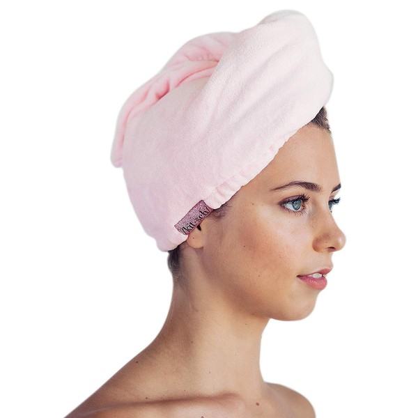 Kitsch Microfiber Hair Towel Wrap for Women, Hair Turban for Drying Wet Hair, Easy Twist Hair Towels, Super Absorbent and Ultra Soft Microfiber Towel, Hair Wrap, After Spa Hair Towel (Blush)