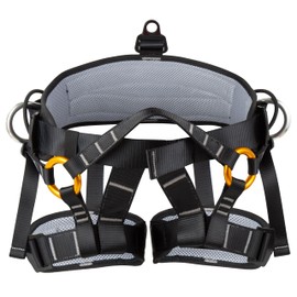 Zeluga 15-227 High Strength Fall Protection Safety Harness, Half Body Arborist Climbing Harness with Heavy-Duty D-Rings, Safety Belt for Tree Work, Climbing, Construction, Black