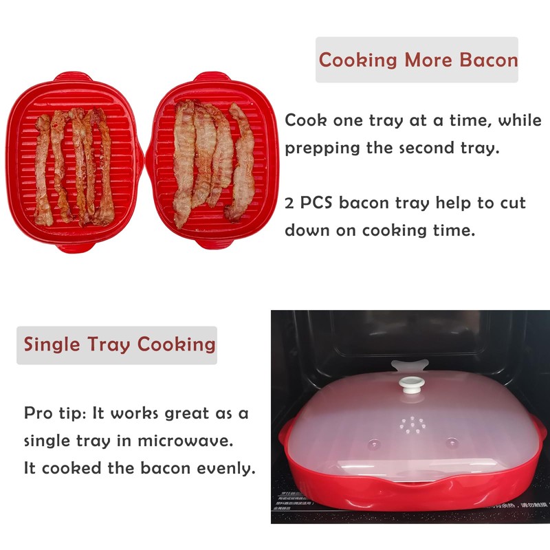 NICO SEE WONDER - Máquina de tocino fácil para microondas,