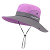 Kids Girls Ponytail Sun Hat Outdoor UV-Protection Foldable Mesh Wide-Brim