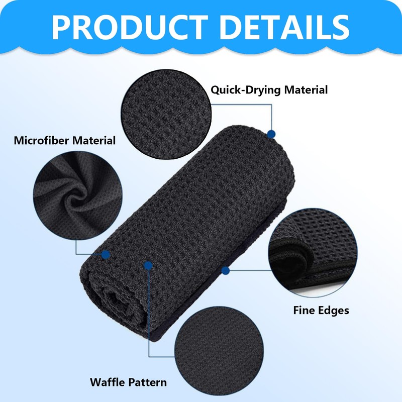6 x Microfibre Cleaning Cloths, Black Microfibre Cloths, Barista Cloth,