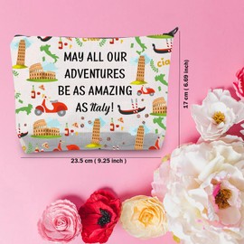 TSOTMO Italy Gift Italy Travel Toiletry Bag Travel Trip Accessories Bag Italy Adventures Gift Italy Vatican Gift For Italy Lovers (AS ITALY)