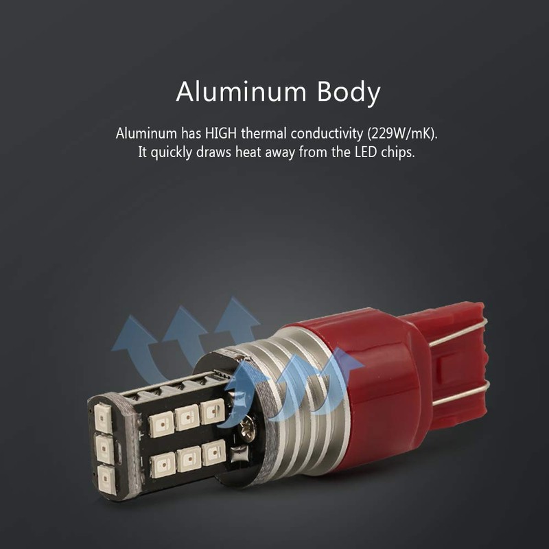 Syneticusa 7443 Red Flashing Strobe Blinking Rear Alert Safety Brake