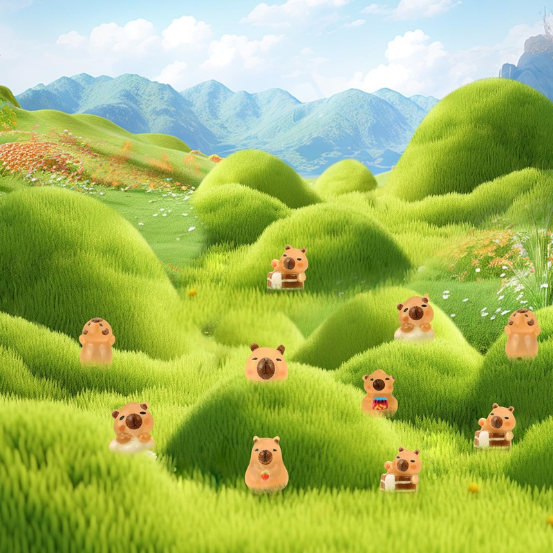 VZZNN 120 Pcs Tiny Capybara Figures for Miniature Animal Desktop
