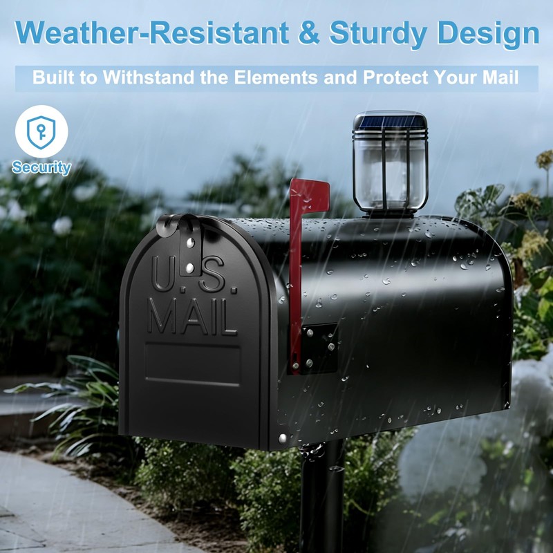 8" x 10" Mailbox Door Replacement – Black Metal Snap-in