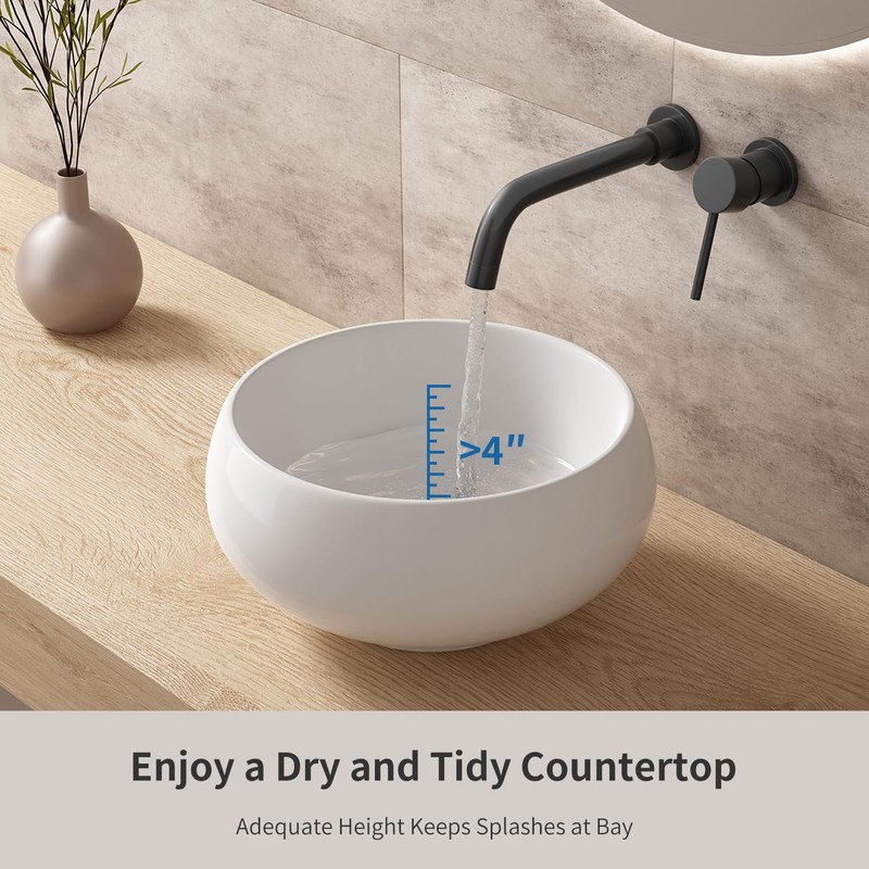Extra Small Bathroom Sink Above Counter, OCEALAGOON 12 Inch Round