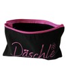 Däschle Cosmetic Bag, Organiser for Make-Up, Black with Pink Lettering,