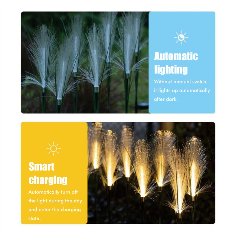 Solar Reed Garden Lights Waterproof LED Garden Stake Lights Decorative