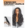 GORGIUS Black Wavy Lace Front Wigs Pre Cut Glueless Synthetic
