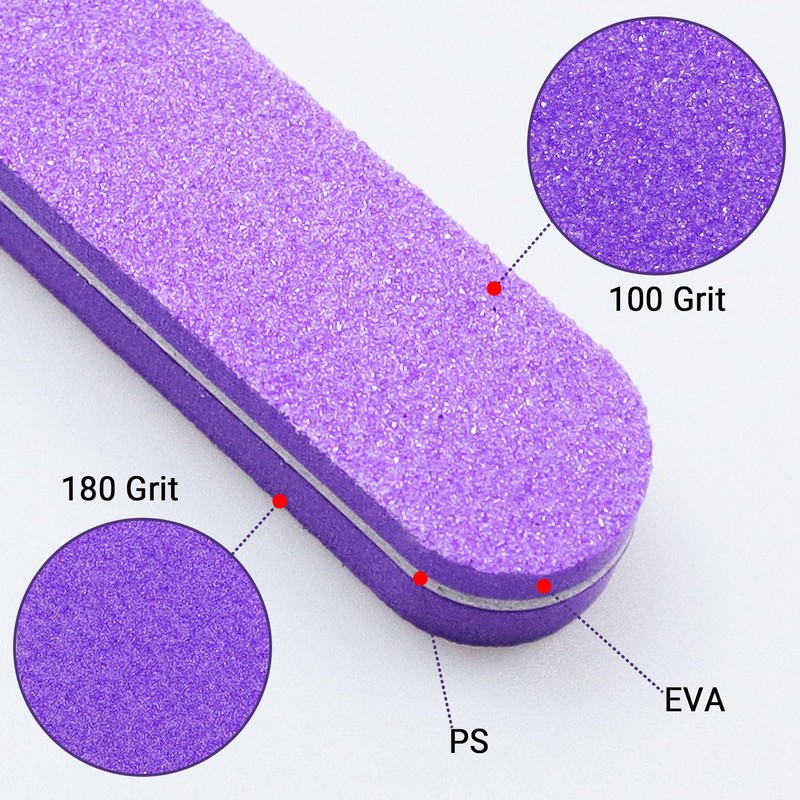 Professional Nail Files 100/180 Grit Nail File, Double-Sided Thickened Fingernail