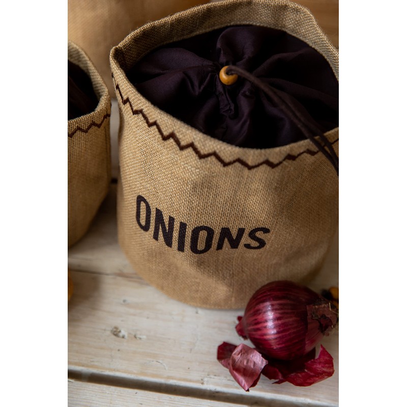 Natural Elements Onion Bag with Blackout Lining, Hessian, Brown, 20