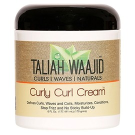Taliah Waajid Curls Waves Natural - Curly Curl Cream | Extreme Curl Definition Hair Styling Gel | No Build-up or Frizz | 100% Paraben Free | Shea Butter & Sage - 6oz - 3Pack