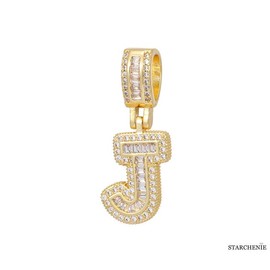 STARCHENIE 14K Gold Plated Diamond Initials Necklaces, Alphabet Pendant Letter A to Z Necklaces for Women man with Gift Box | Adjustable Chain, Minimalist, Tiny Dainty Alphabet Choker Necklaces:_J