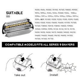 Series 9 94M Electric Shaver Replacement Head Compatible with Braun Series 9 Pro Replacement Heads,94M Foil Blades for All S9 and 9 Pro Shavers 9290cc, 9291cc, 9370cc, 9293s, 9385cc, 9390cc, 9330s
