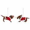 Bloomingville Monty Ornament, Wool, Brown, L11.5xH12xW4/L11.5xH10xW4 cm, Set of 2