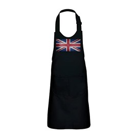 Kinderschürze 2 Taschen Küche Schwarz Flagge Vereinigtes Königreich UK Fußball Sport Nationalmannschaft - Top Qualität