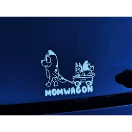 Momwagon Window Decal Waterproof White Vinyl Sticker Funny Momwagon Vinyl Decal for Car Truck Windows & SUVs