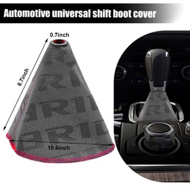 Sylvil Car Shift Knob Dust Cover, Shift Boot Cover, Hyper Fabric Manual/Automatic Shifter Shift Boot Cover, Gear Shift Knob Cover for Protection & Decor (Gray)