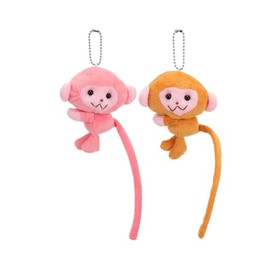 Cute Monkey Keychain Kawaii Plush Long Tail Monkey Bag Purse Charms Keychains (Style 3)