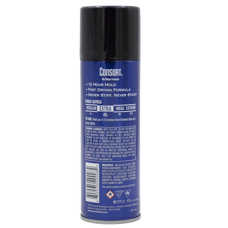 Consort Extra Hold Hair Spray, Unscented, 8.3 Oz