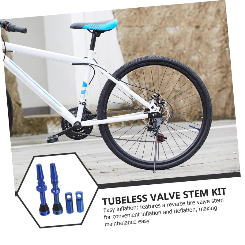 KOMBIUDA 4pcs Aluminum Alloy Tubeless Valve Stems Kit for Mountain