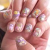 Spring Flower Handmade Nails Short Square Daisy Little Wild Flowers