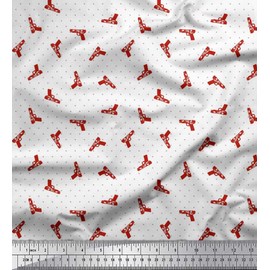 Soimoi Viscose Chiffon Fabric Dot & Weapon Print Fabric by Yard 42 Inch Wide