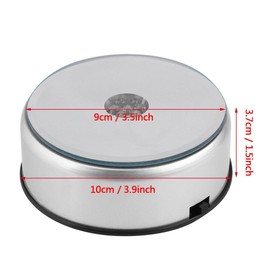7 Colored Adjustable LED Lighted Silver Rotating Crystal Display Base Stand Holder With AC US Adapter for Home Bedroom Decoration Gift