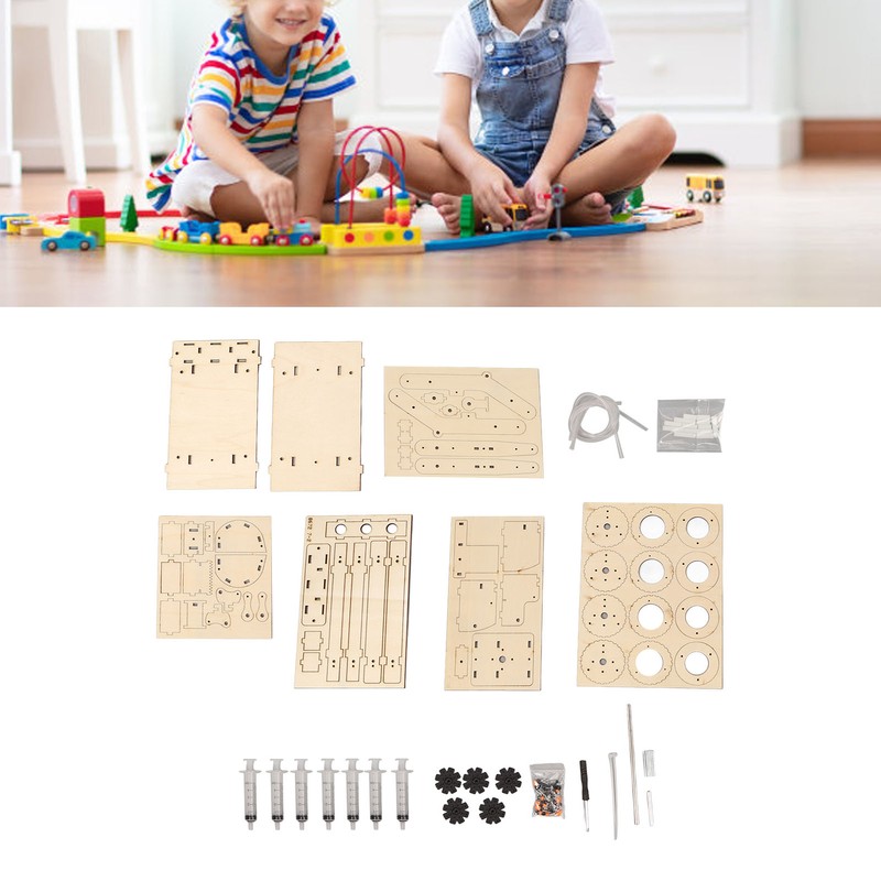 Wooden Hydraulic Excavator DIY Manual Detachable Educational Stimulation Hydraulic Excavator