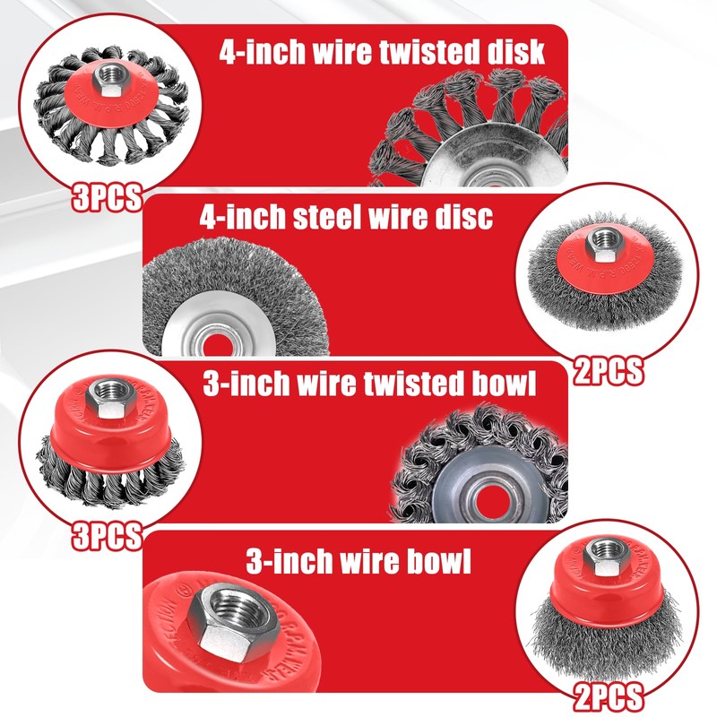 10pcs Wire Wheels for 4 1/2 Angle Grinder Wire Wheel