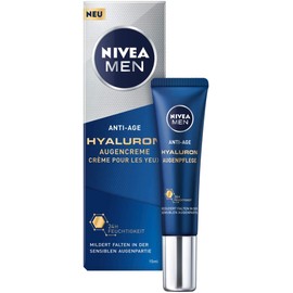 Nivea Men Anti-Age Hyaluron Eye Cream (15 ml), Eye Care Reduces Signs of Fatigue, Moisturising Cream Visibly Reduces Wrinkles in the Eye Area